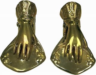 Two Solid Brass-cast Hand–Shaped page clips
